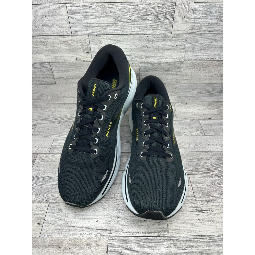 Brooks Ghost 15 Mens Running Shoes Black Yellow 1103931D096 Size 10.5 Medium D